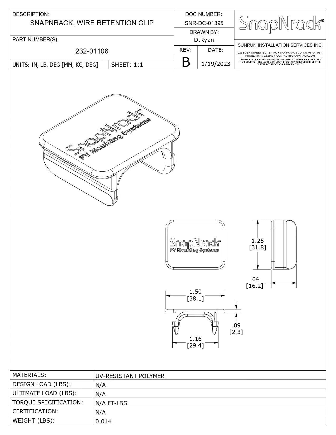 232-01106 wire retention clips