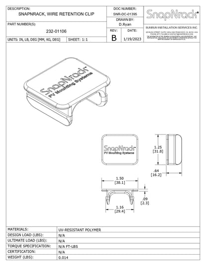 232-01106 wire retention clips