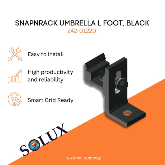 This is an image of SnapNrack Umbrella L Foot, Black | 242-01220