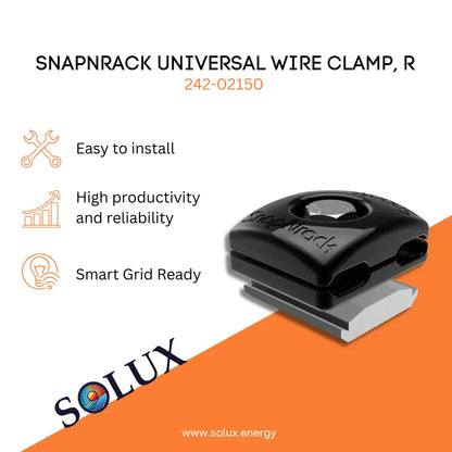 This is an image of SnapNrack Ultra Rail Wire Clamp R, 242-02150