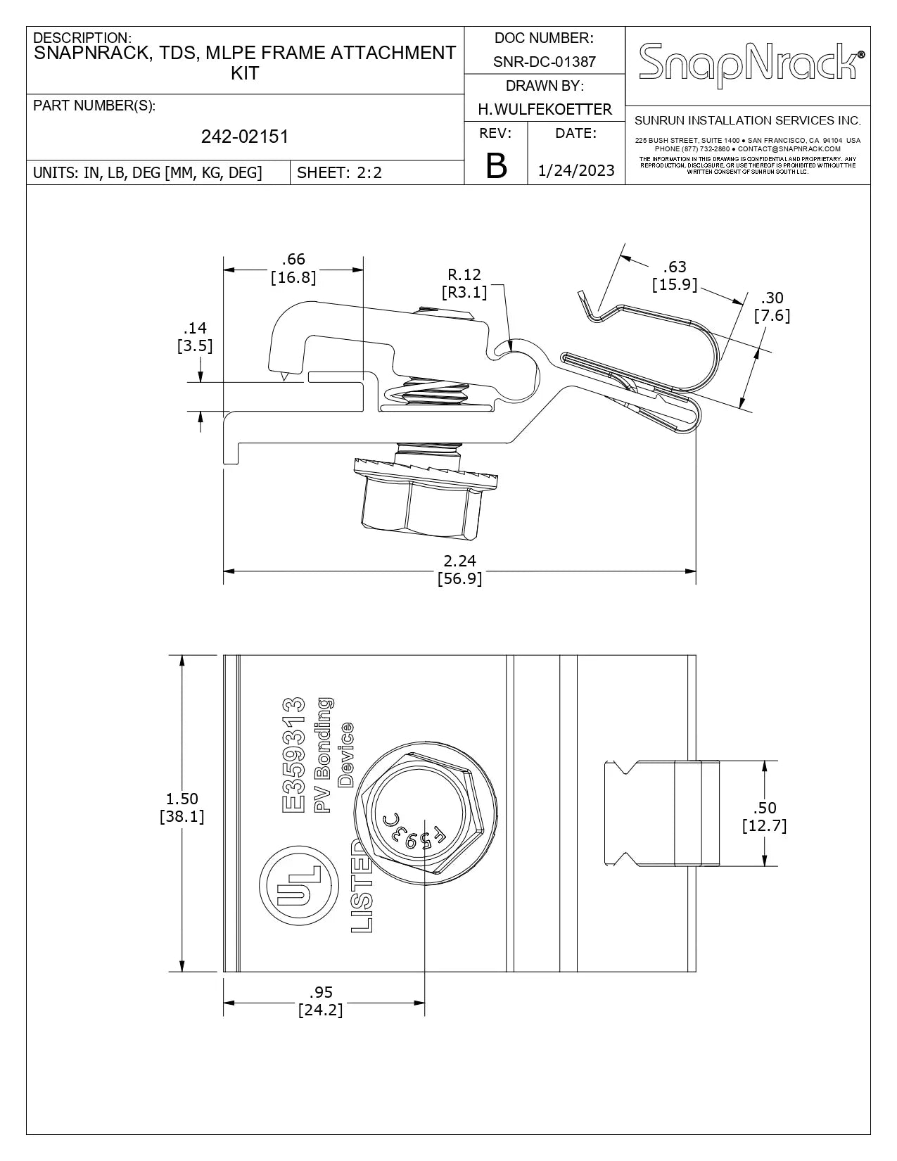242-02151 snapnrack mlpe attachment ultra rail