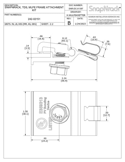 242-02151 snapnrack mlpe attachment ultra rail