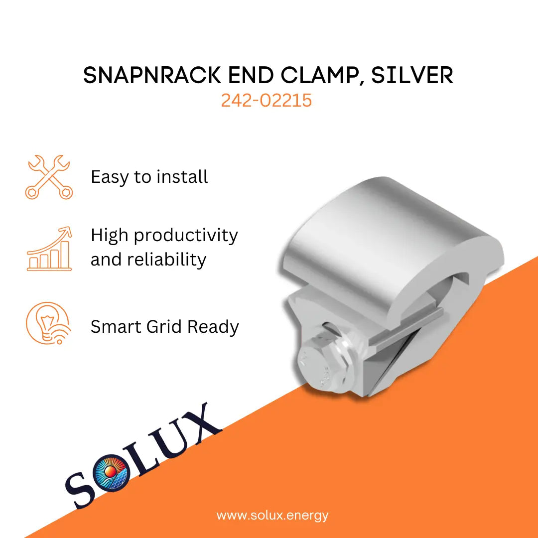 This is an image of SnapNrack 242-02215 End Clamp, Silver