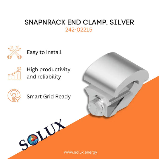 This is an image of SnapNrack 242-02215 End Clamp, Silver