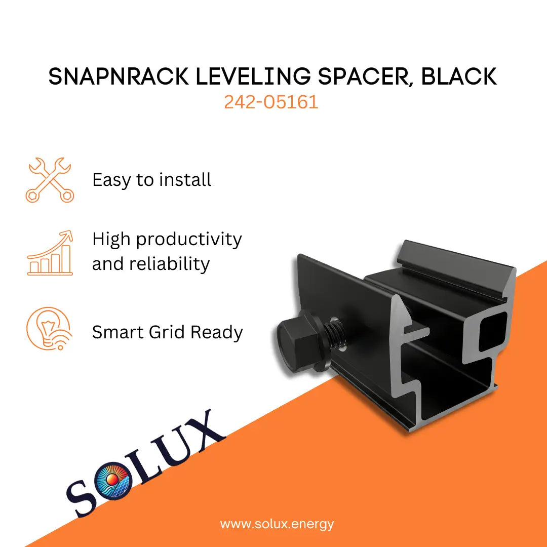 This is an image of SnapNrack Leveling Spacer, Black, 242-05161