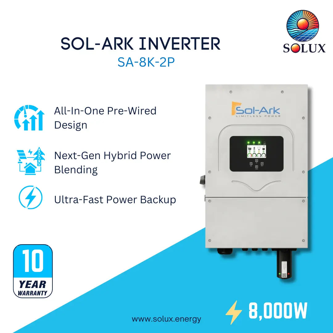 This is an image of Sol-Ark Hybrid inverter 8k 2p