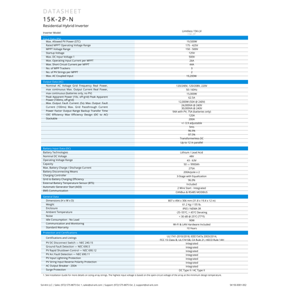 SA-15K-2P-N-EMP all in one solar inverter