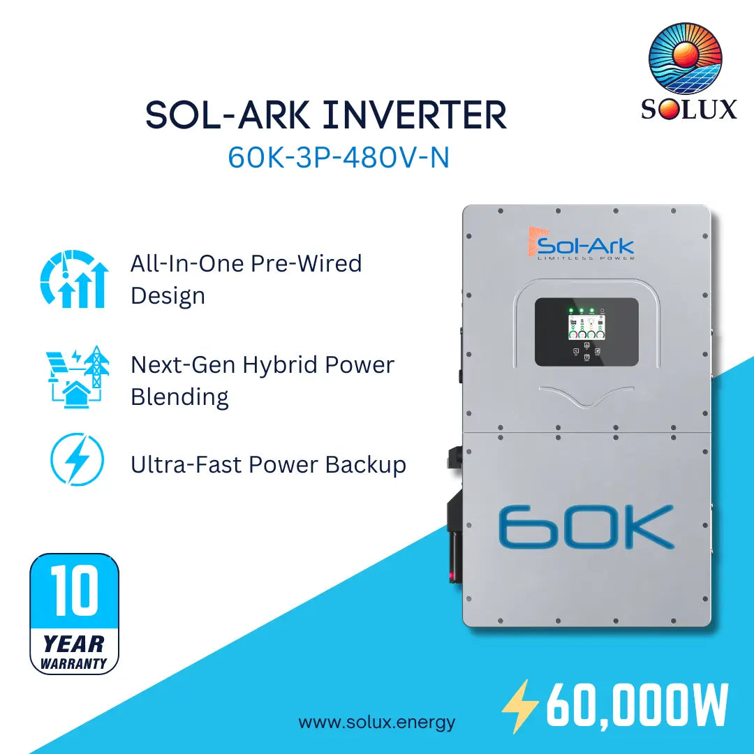 This is an image of Sol-Ark 60kw commercial hybrid inverter