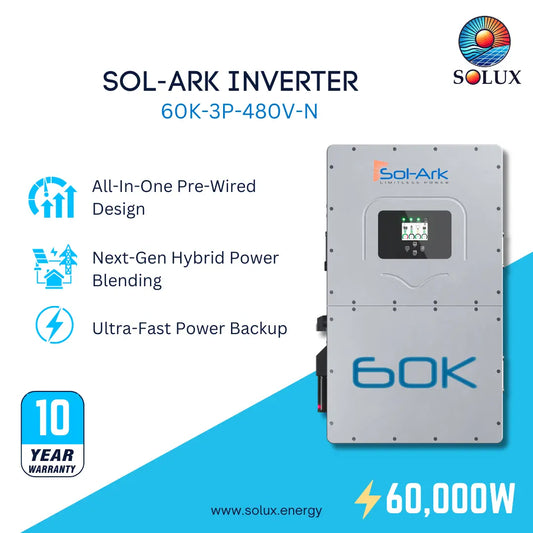 This is an image of Sol-Ark 60kw commercial hybrid inverter