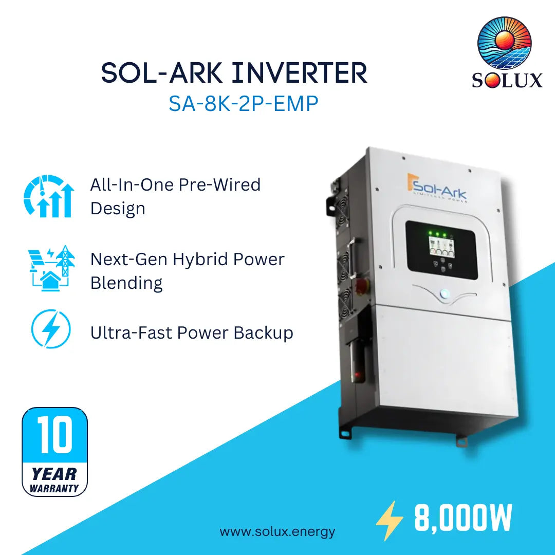 This is an image of Sol-Ark 8kw inverter with emp 