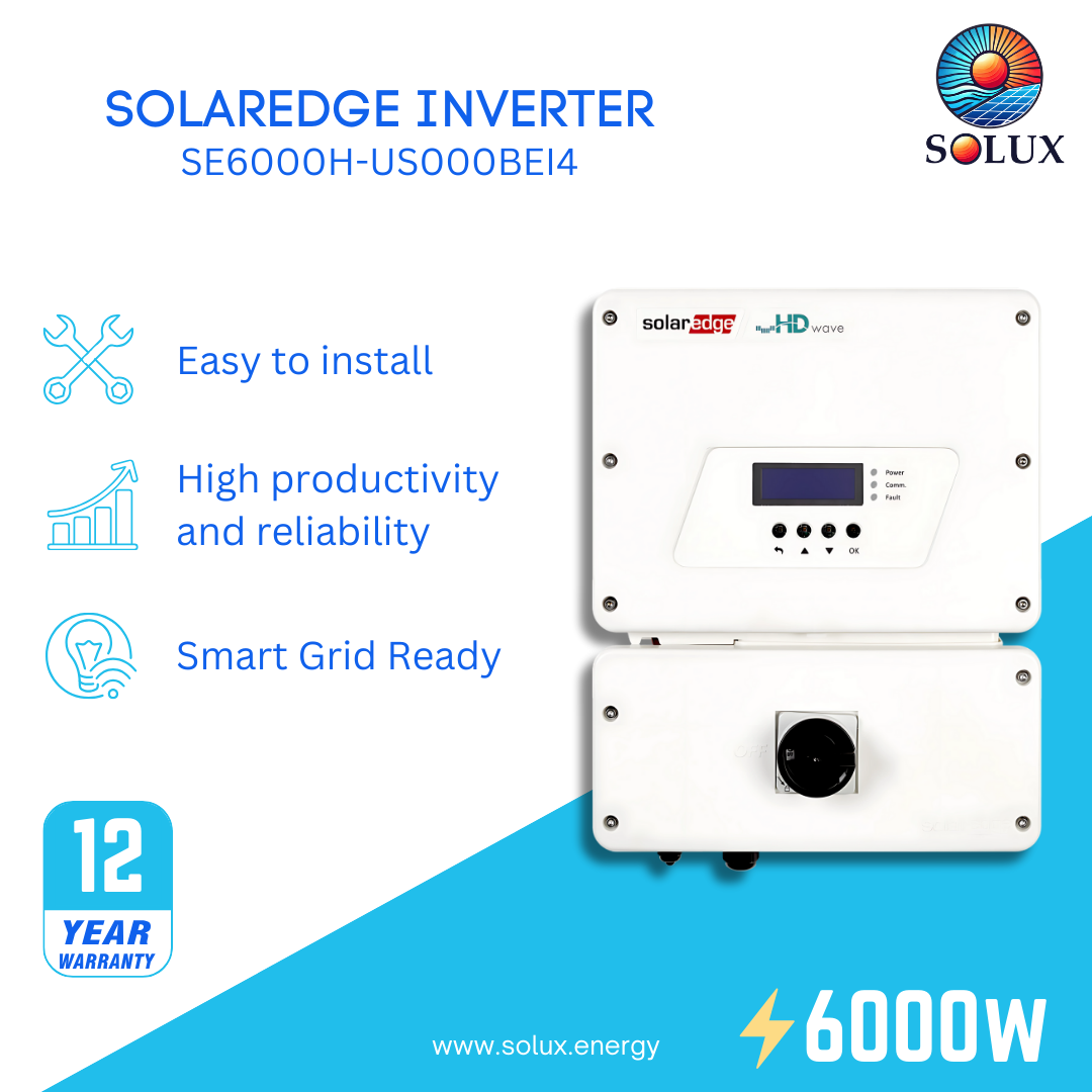 Smart Solaredge 600w Solar Module SolarEdge 6000W Single Phase Inverter with HD-Wave Technology – Solux, LLC