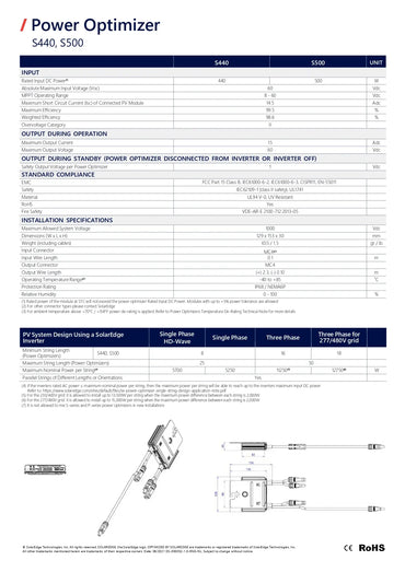 S440 solaredge optimizer s440