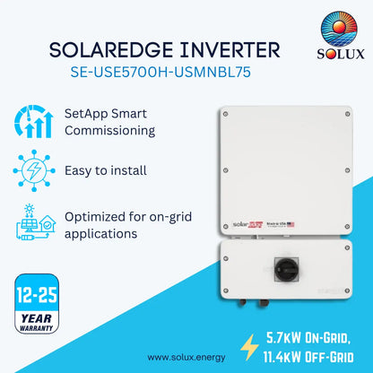 SolarEdge SE-USE5700H-USMNBL75  5.7kW - 11.4kW Single Phase Home Hub Inverter