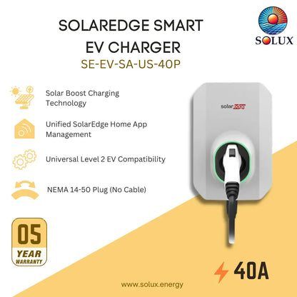 SolarEdge Smart EV Charger, NEMA 14-50 Plug (No Cable)