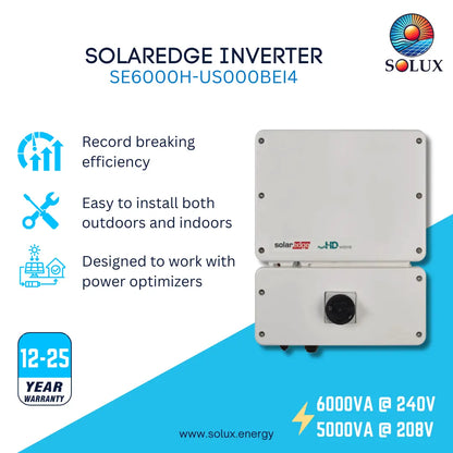 This is a graphic image of solaredge single phase inverter with setapp configuration and revenue grade metering