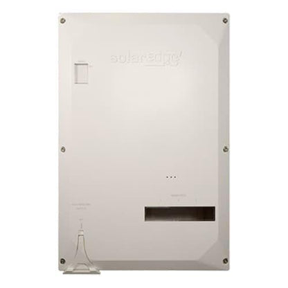 Rear view of a SolarEdge backup interface device with service side connection for home energy management on a white background