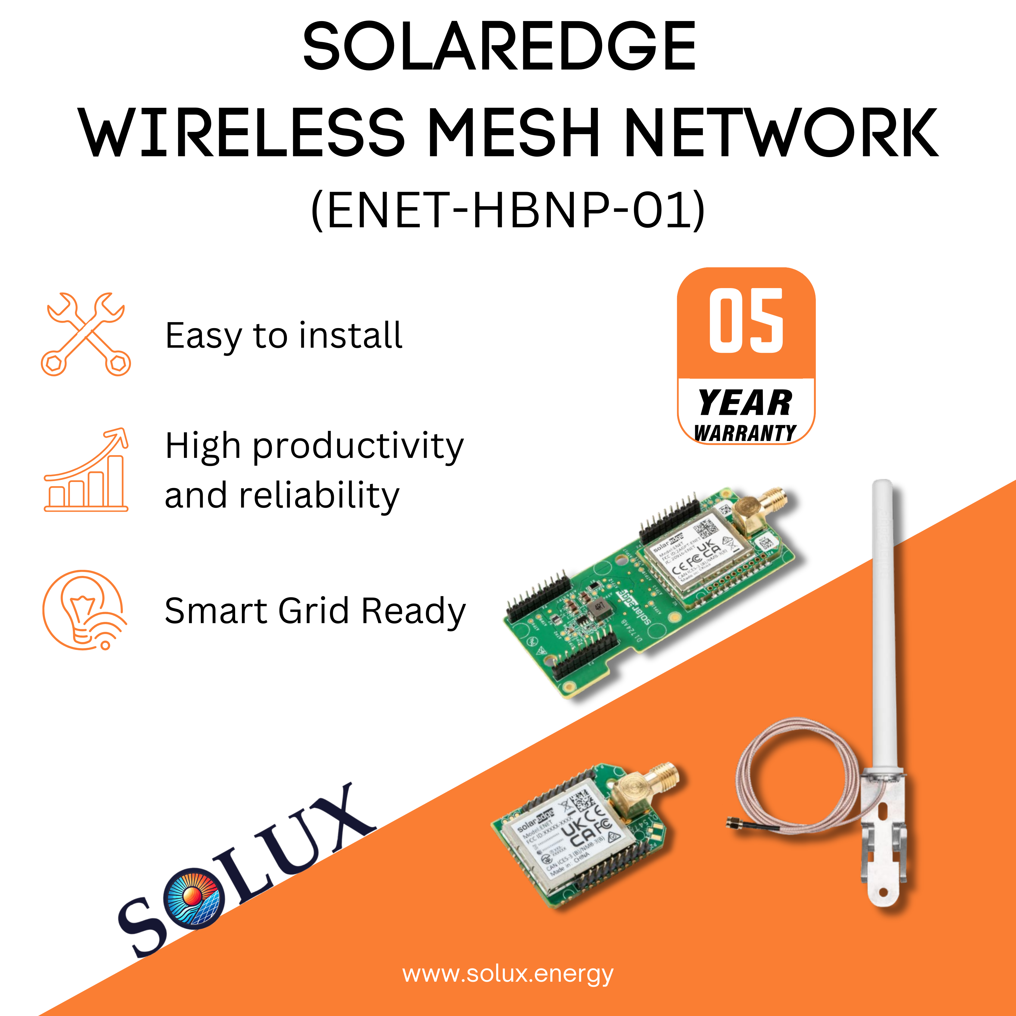 The solaredge energy net communications plug-in enables seamless communication between your SolarEdge inverter and monitoring platform.