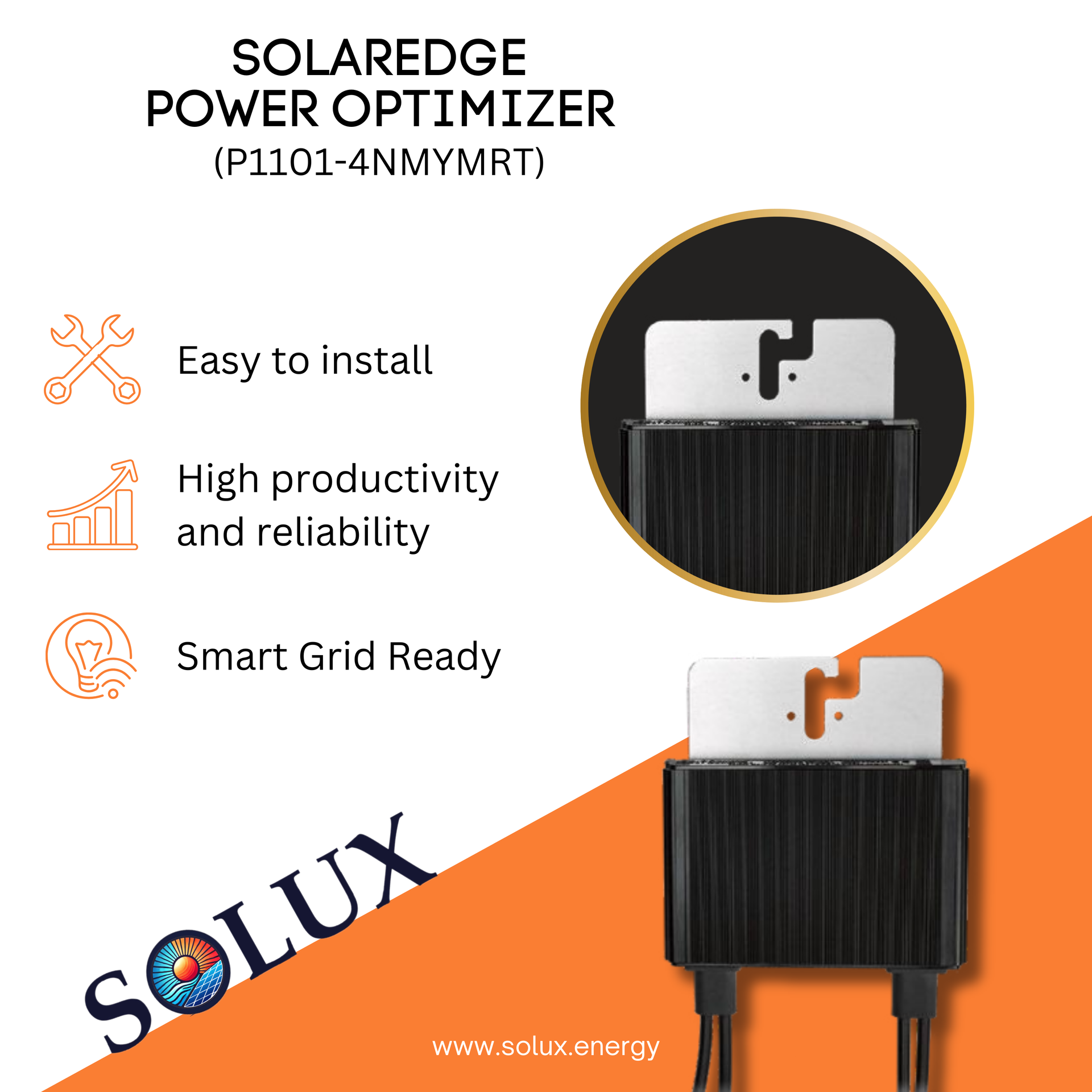 SolarEdge Optimizers- P1101 Power Optimizers – Solux, LLC