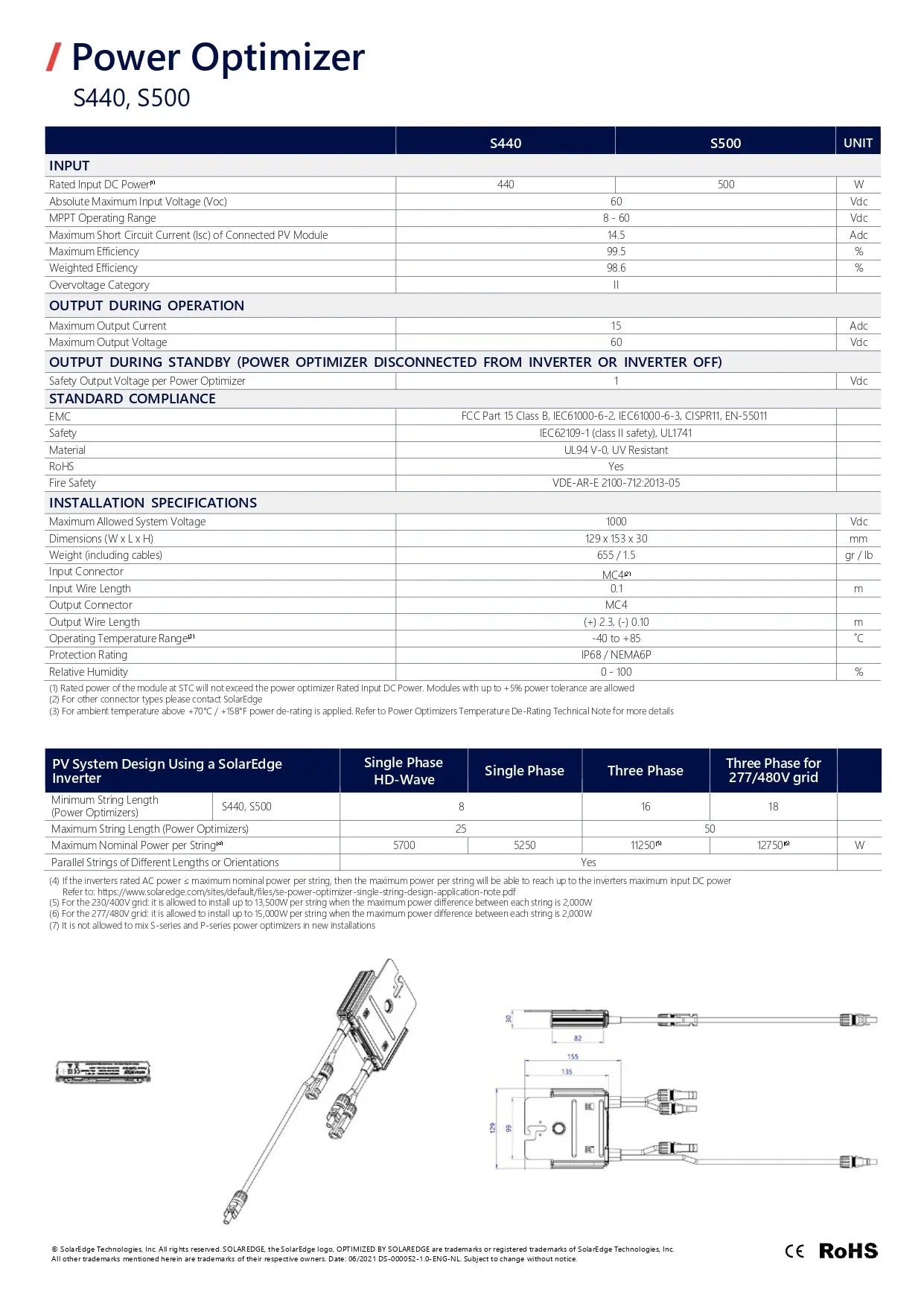 S440 solaredge optimizer s440