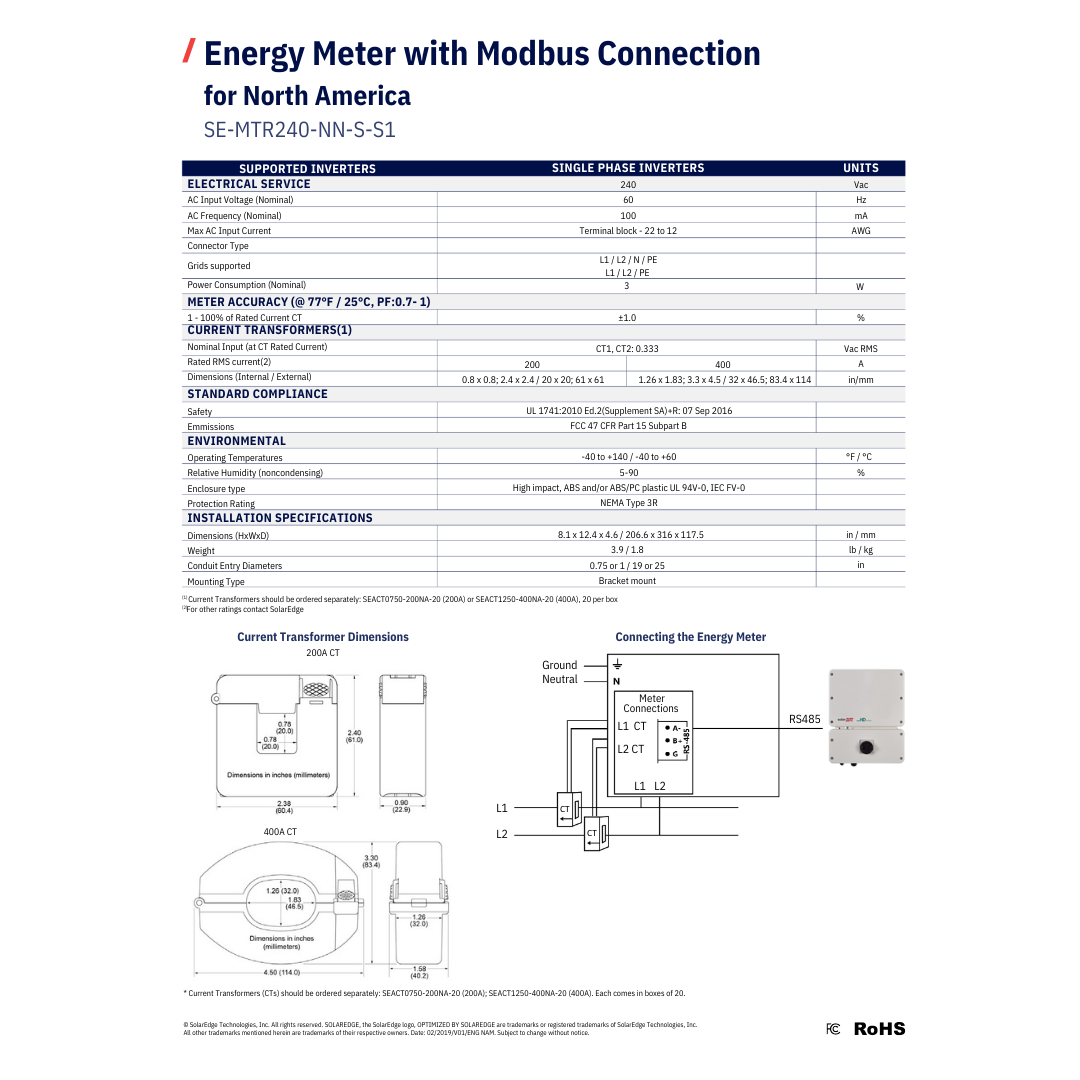 SE-MTR240 power consumption monitoring device