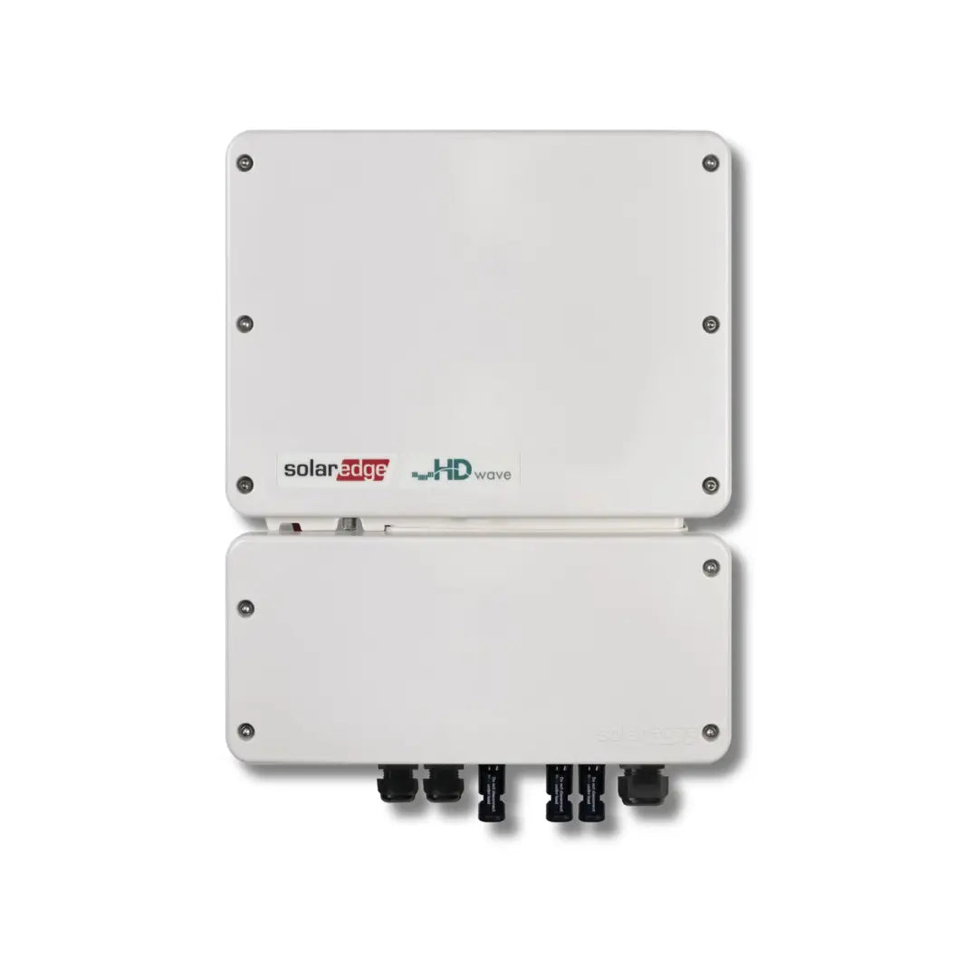 A product image of solaredge 3k watts inverter with hd wave technology on a white background