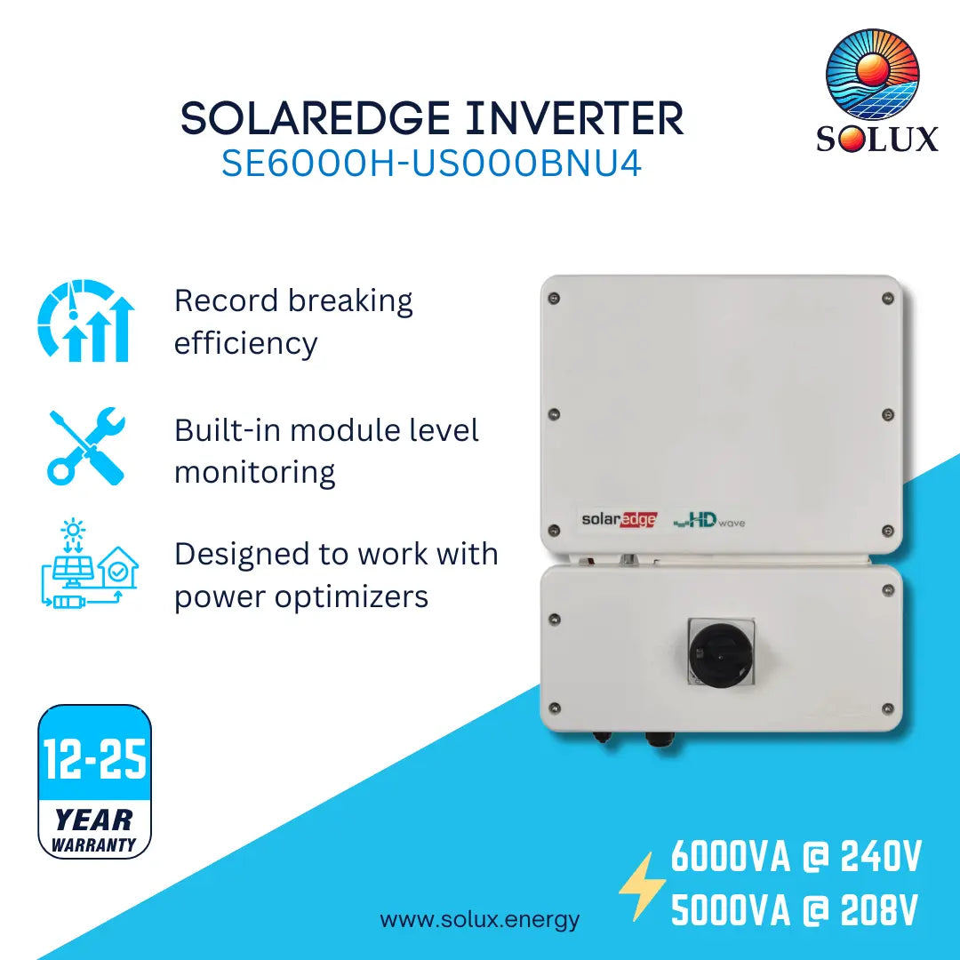 This is an image of solaredge 6000 watts single phase hd wave inverter with setup configuration
