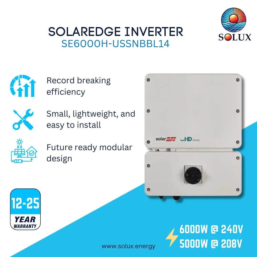 This is an image of solaredge home hub inverter 6000 watts with 5 year monitoring