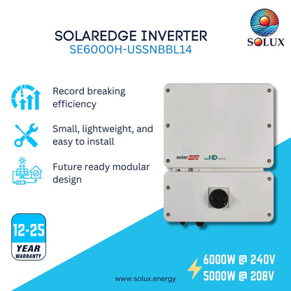 This is an image of solaredge home hub inverter 6000 watts with 5 year monitoring