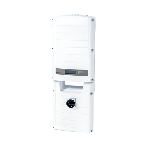 A white outdoor electronic control unit with a digital display screen and a circular port, shown on a solid white background.