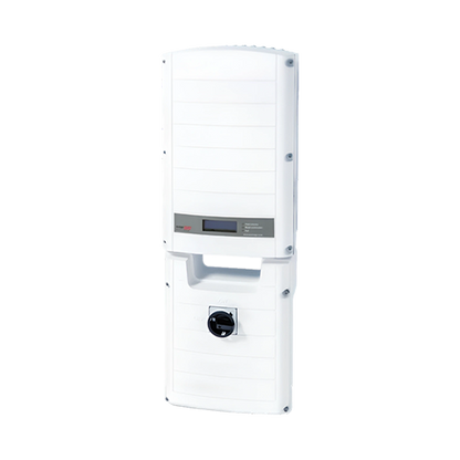 A white outdoor electronic control unit with a digital display screen and a circular port, shown on a solid white background.