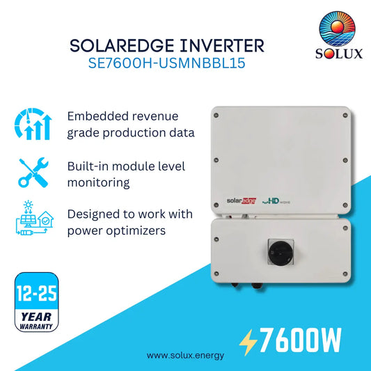 This is a graphic image of  solaredge 7.6kW hd wave single phase residential inverter 