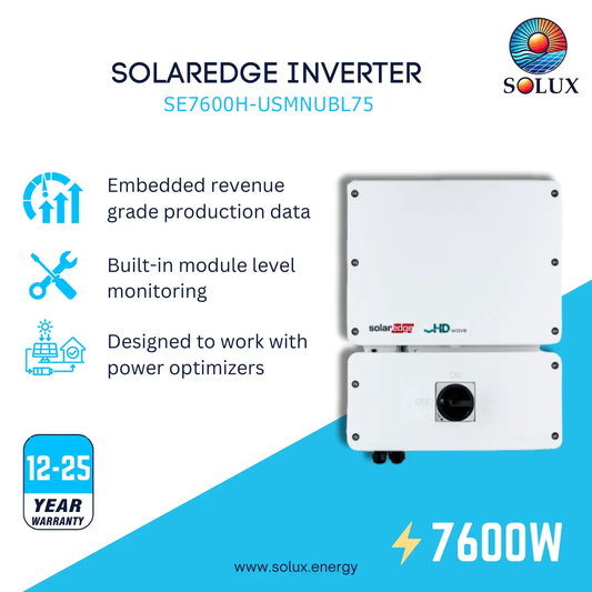This is a graphic image of SE7600H-US 7.6kw inverter with prism technology