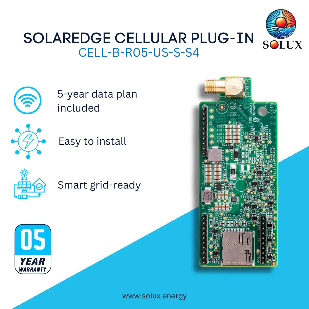 This a graphic image of SolarEdge SetApp Commercial Cell Kit CELL-B-R05-US-S-S4 with 5 years data plan