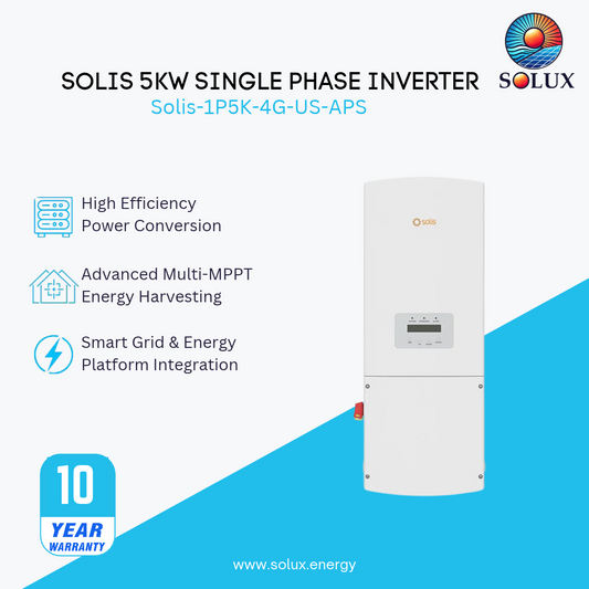 Solis Solar Inverter 5kw 4G Single phase Dual MPPT. US Version with APS transmitter with 10 years warranty (NS)