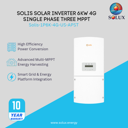Solis Solar Inverter 6kw 4G Single phase Three MPPT. US Version with APS transmitter with 10 years warranty (S)
