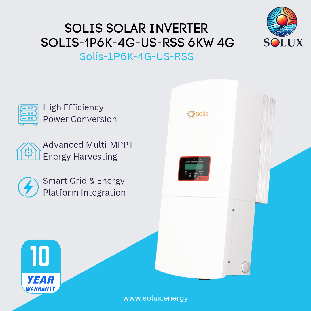 Solis Solar Inverter Solis-1P6K-4G-US-RSS 6kw 4G Single phase Three MPPT