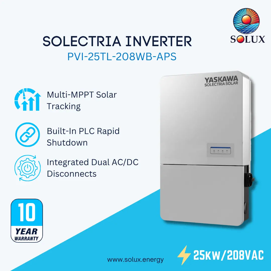 Yakasawa Solectria PVI-25TL-208WB-APS 25kW, 1000VDC, 208VAC String Inverter