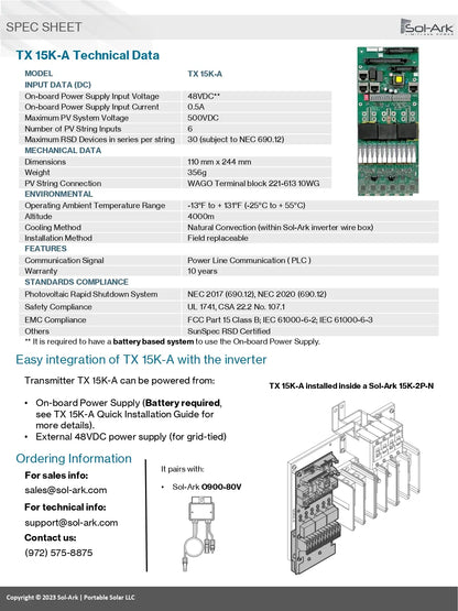 Sol-Ark TX 15K-A TX/RX Transmitter for Limitless-15k