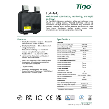 Tigo TS4-A-O solar optimizer