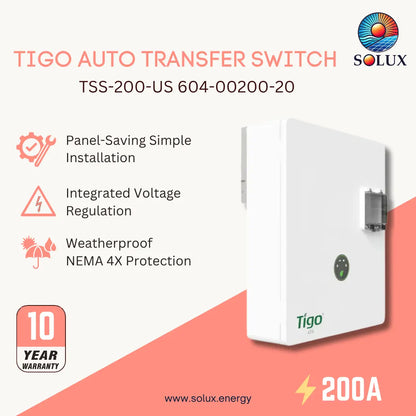 Tigo TSS-200-US 604-00200-20 200A MCB Auto Transfer Switch (ATS)