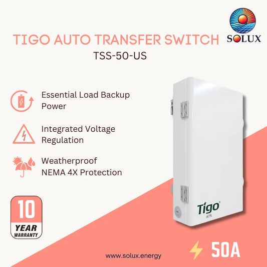 Tigo TSS-50-US 604-00050-00 50A MLO Auto Transfer Switch Backup/Grid