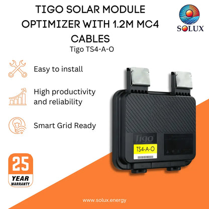 This is an image of Tigo Optimizer TS4-A-O With 1.2m MC4 Cables 