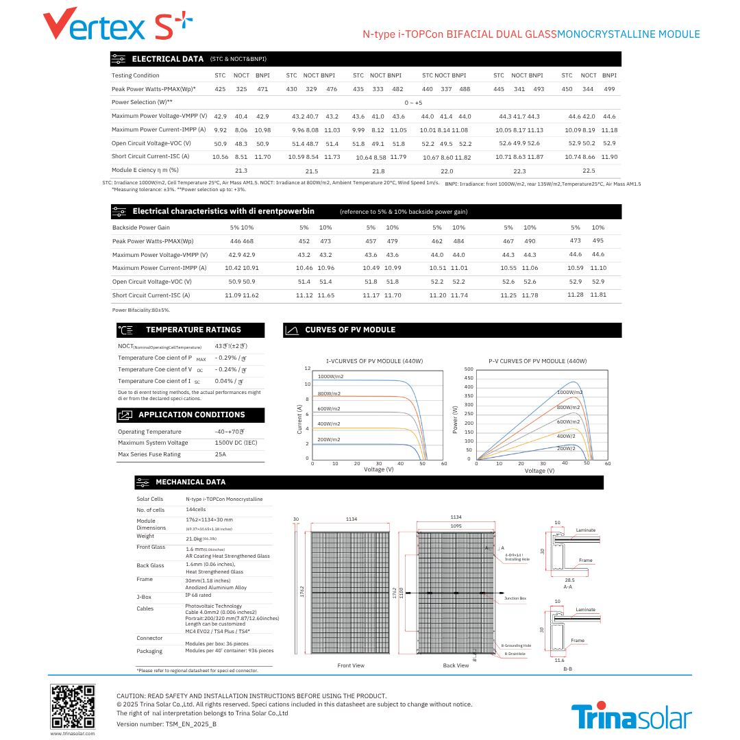 TSM-445NEG9RC.27 black frame solar panels