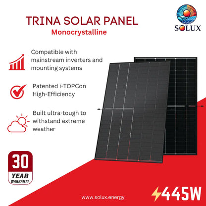 This is an image of Trina Solar TSM-445NEG9RC.27 445W Monocrystalline Panel