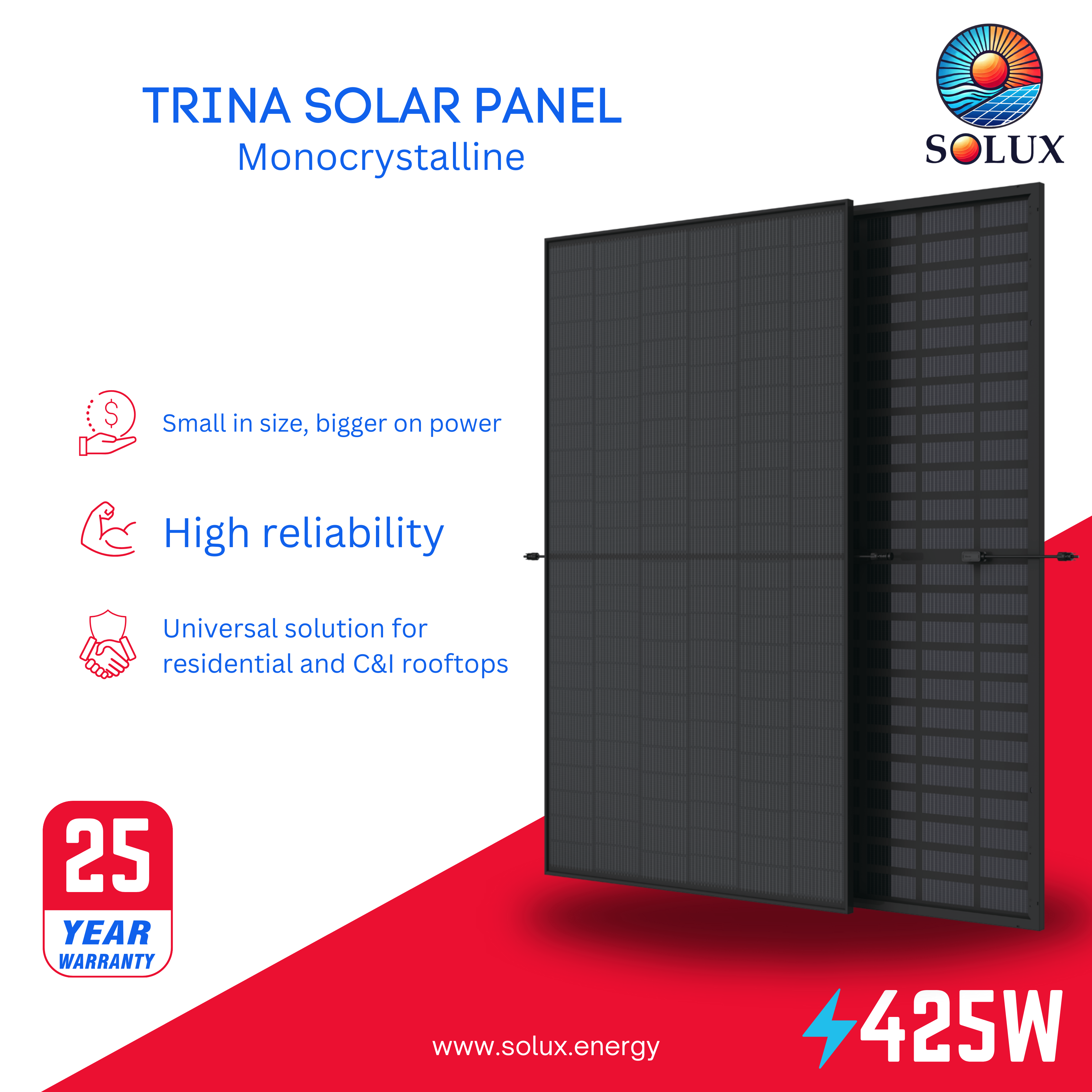 This is an image of TSM-425NE09RC.05 Trina Solar Panels