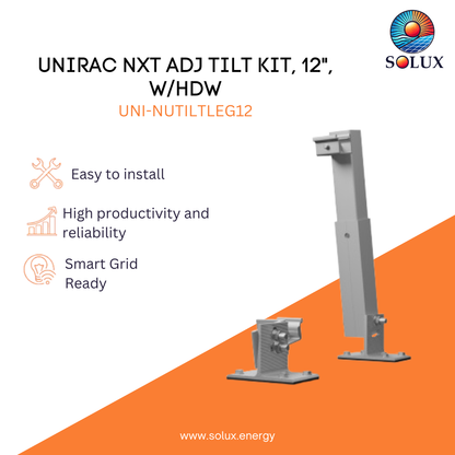 UNIRAC NXT ADJ TILT KIT, 12", W/HDW