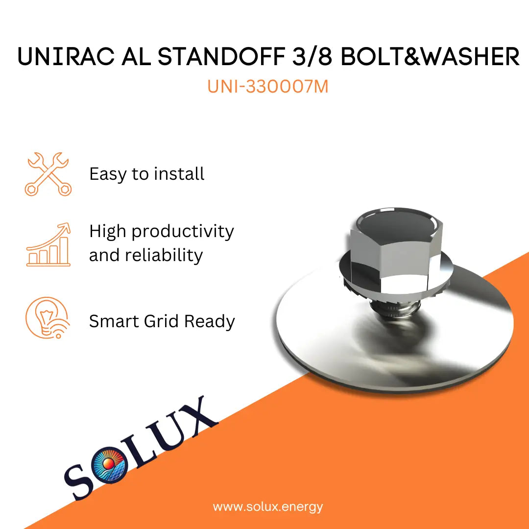 This is an image of Aluminum Standoffs 3/8 Bolt & Washer - Unirac