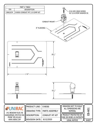 UNI-00822CM mounting conduit