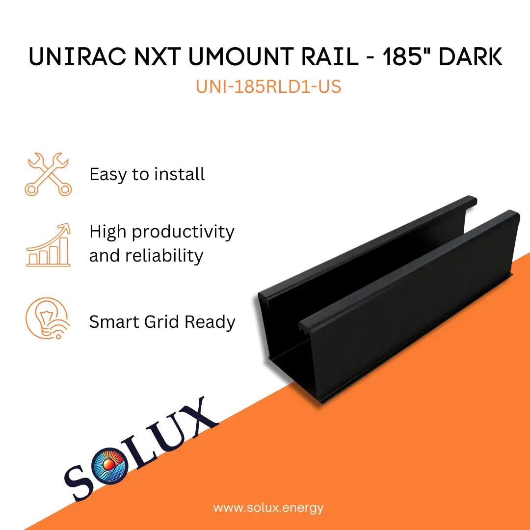 This is an image of NXT Rail Umount 185" DARK - Unirac