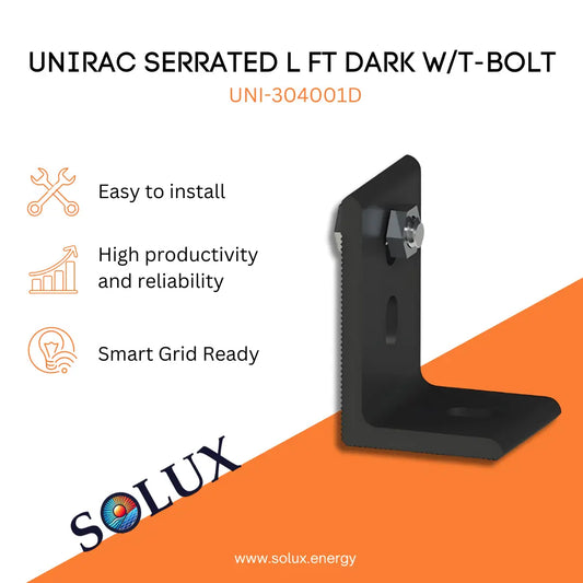 This is an image of Serrated Bracket L-feet with Bolt - Unirac